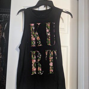 Kurt Cobain name with flowers women's muscle tank top M